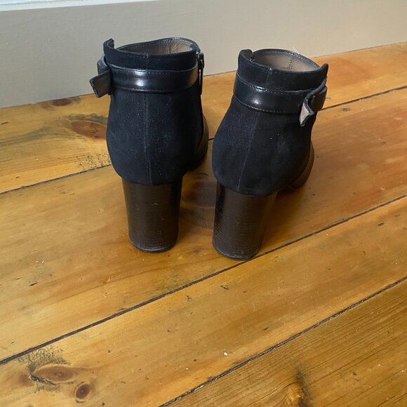 Aquatalia Black Leather and Suede Ankle Boots - Picture 3 of 9